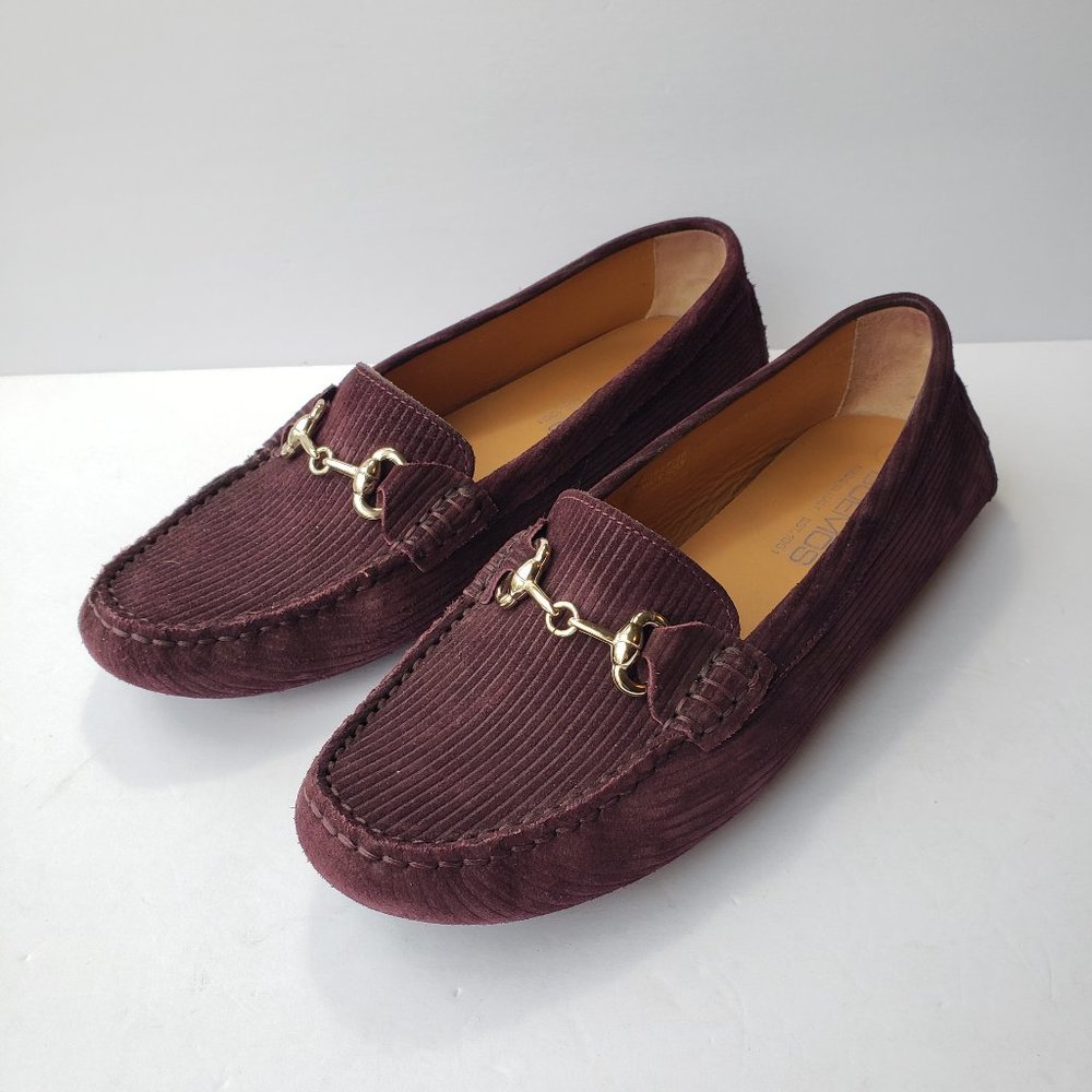 NWOT Boemos maroon corduroy horsebit loafers